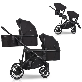 easy go duoflex wózek bliźniaczy 2 siedziska 2 gondole